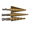 Wood Drilling Titanium HSS Step Drill Bits